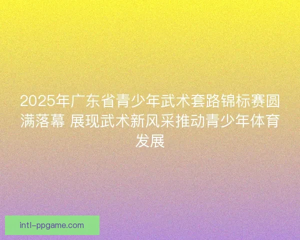 2025年广东省青少年武术套路锦标赛圆满落幕 展现武术新风采推动青少年体育发展