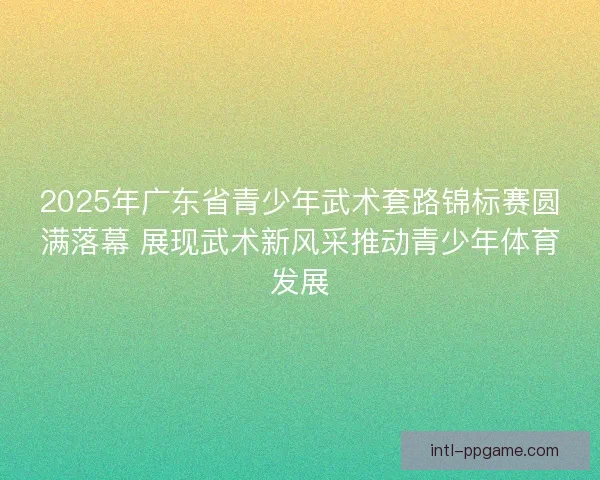 2025年广东省青少年武术套路锦标赛圆满落幕 展现武术新风采推动青少年体育发展